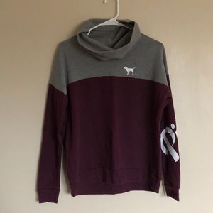 Pink Mock Turtleneck Sweatshirt